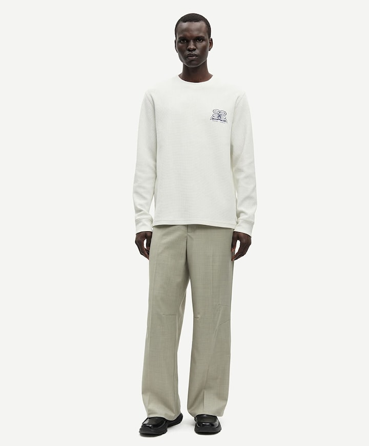 Heren longsleeve ecru