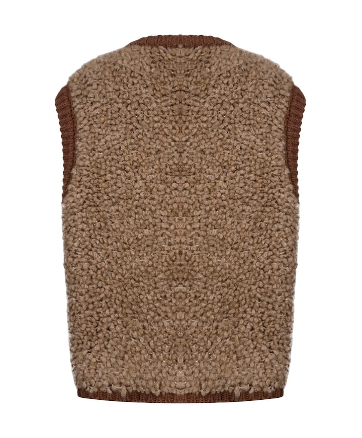 Dames gilet beige