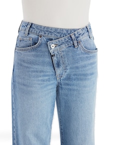 Relaxed straight dames jeans blauw