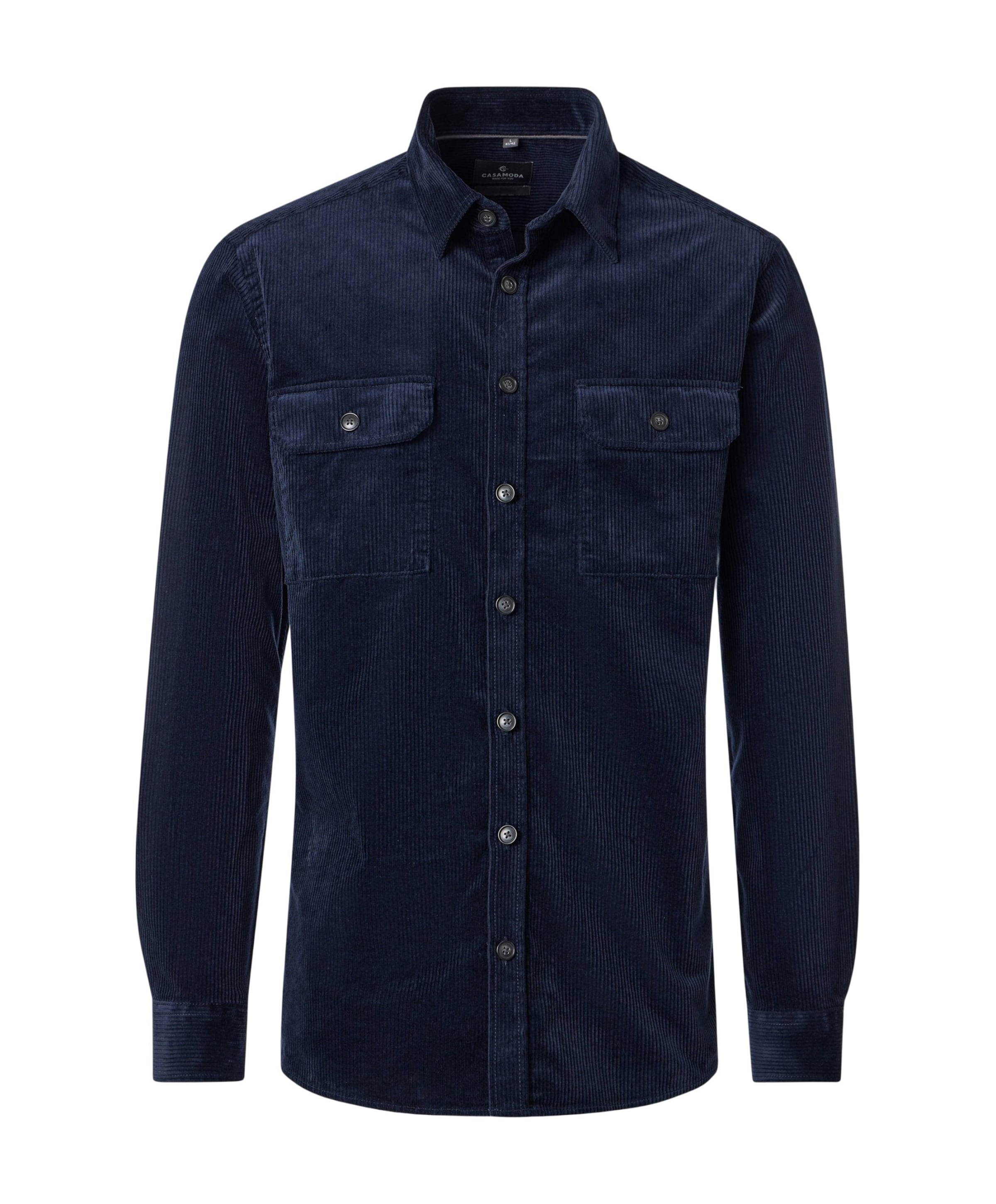 Heren overhemd lange mouw blauw