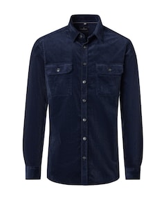 Heren overhemd lange mouw blauw