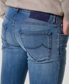 Nick Slim 5 Pocket heren jeans blauw