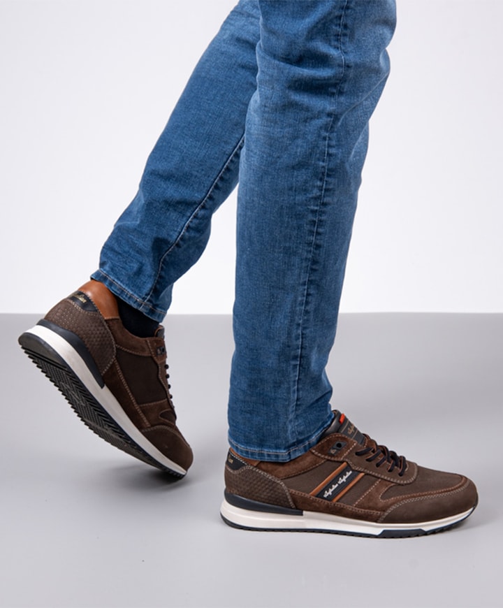 Filmon leather heren sneakers bruin