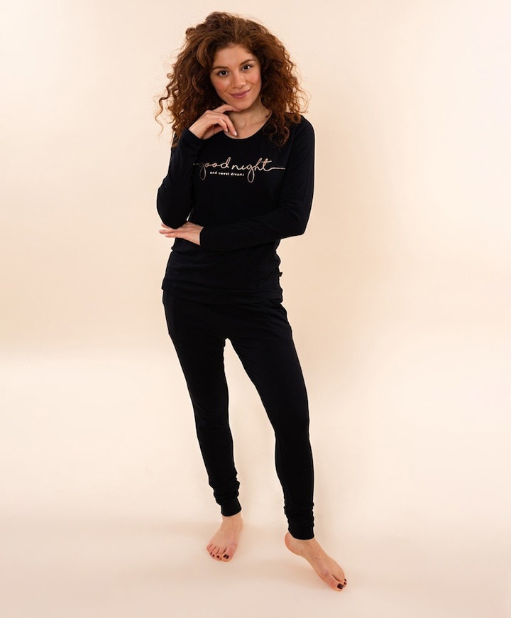 Dames pyjamatop zwart