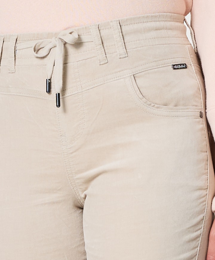 Tessy Velvet dames broek beige