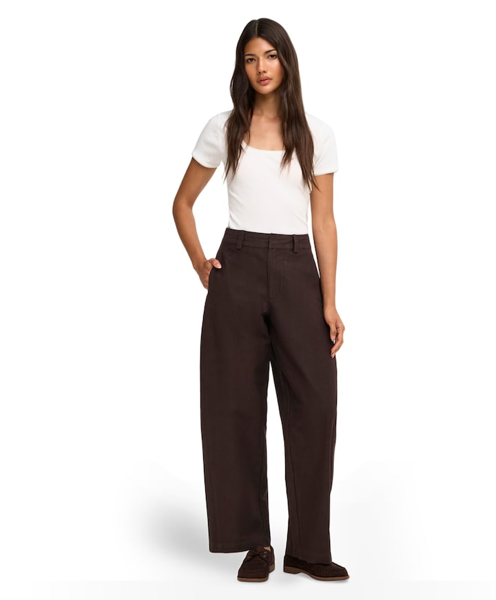 ONLCLAIR MW BARREL PANT PNT NOOS dames broek bruin