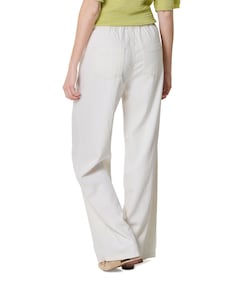 Jeans wide elastic waist co/li dames jeans ecru