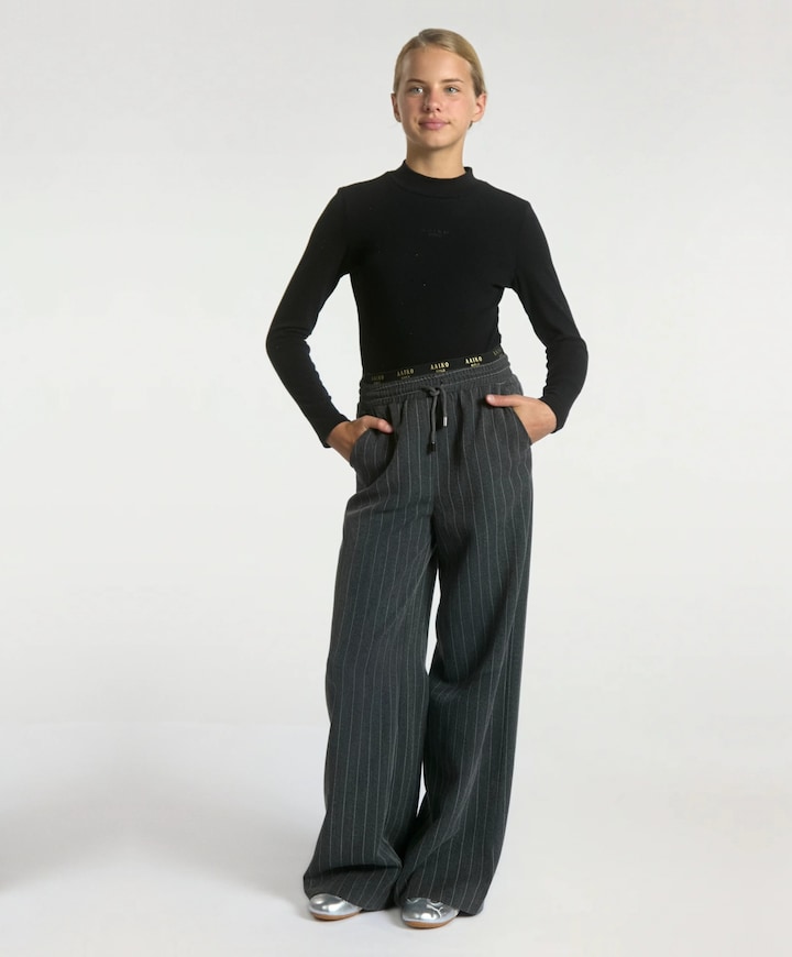 ESILA PINSTRIPE VIS 350 G meisjes pantalon grijs