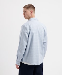 Heren overhemd lange mouw blauw