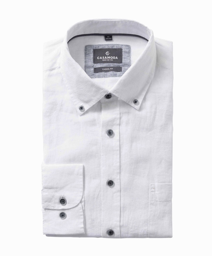 Heren overhemd lange mouw wit