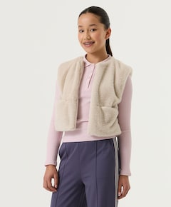 Meisjes gilet beige