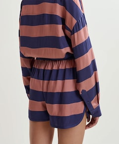 Jalana Striped Mini dames korte broek blauw
