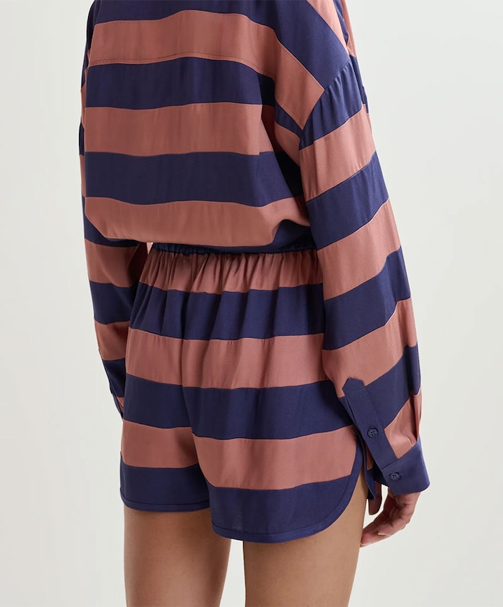 Jalana Striped Mini dames korte broek blauw