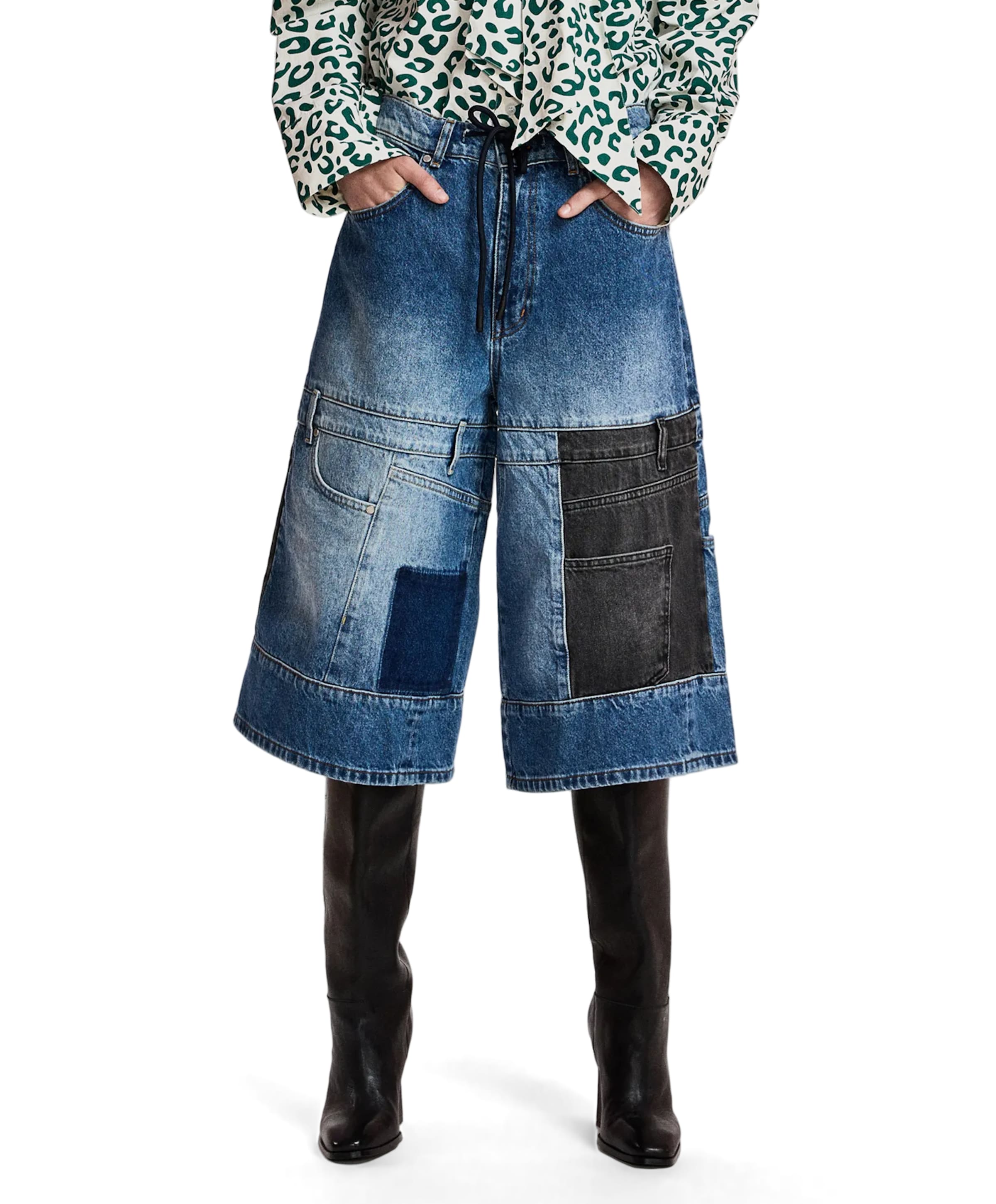 Kea Patchwork  dames jeans blauw