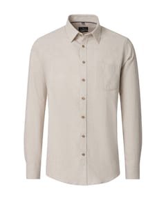 Heren overhemd lange mouw beige