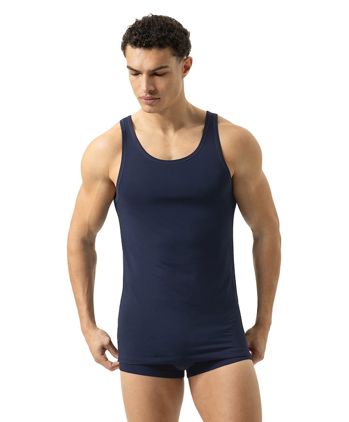 Heren singlet blauw