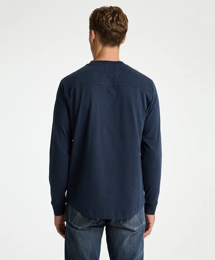 Heren longsleeve blauw
