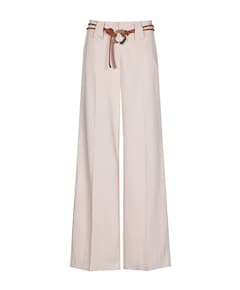 viscose mix effen ceintuur dames broek roze