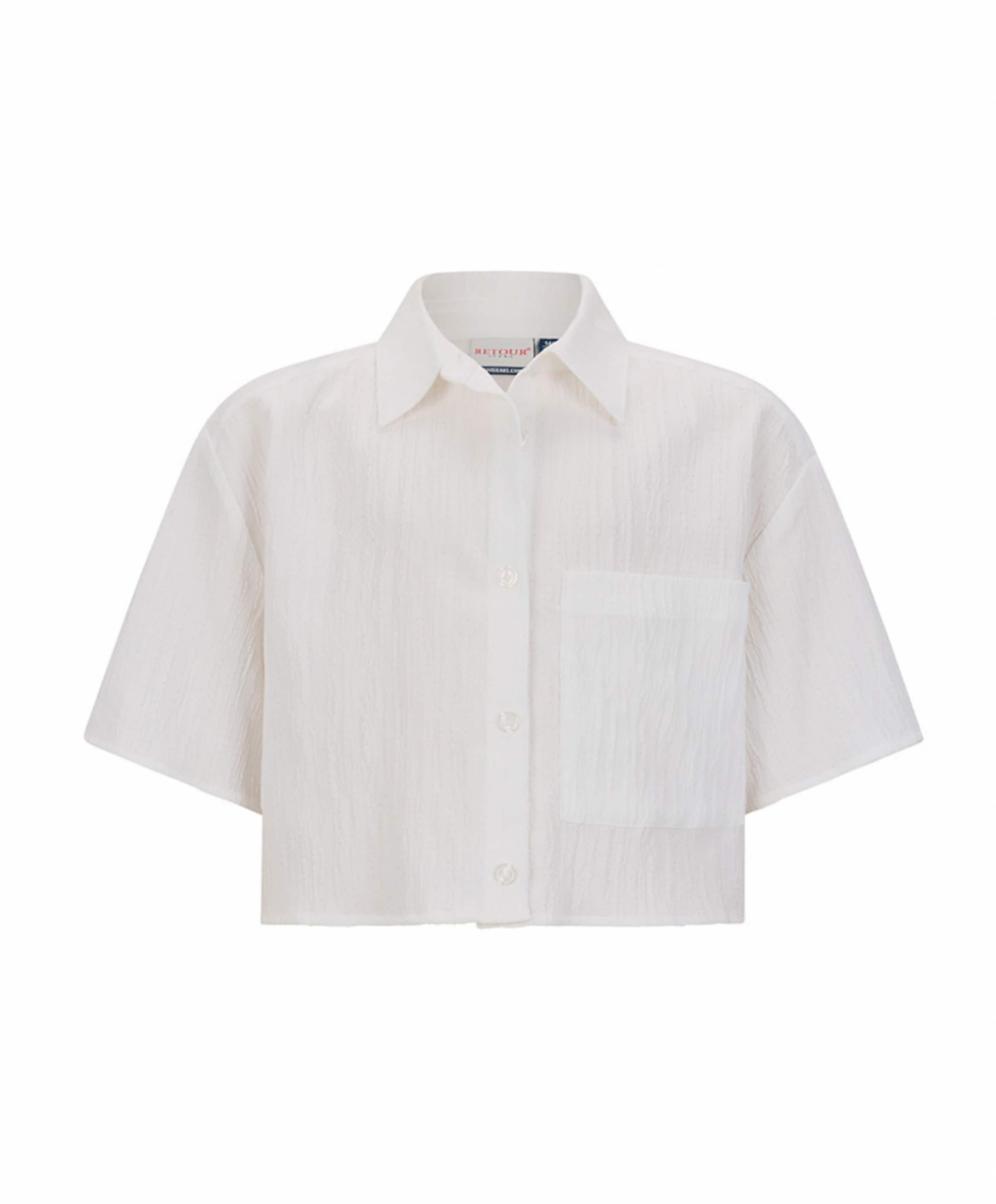 Meisjes blouse korte mouw wit