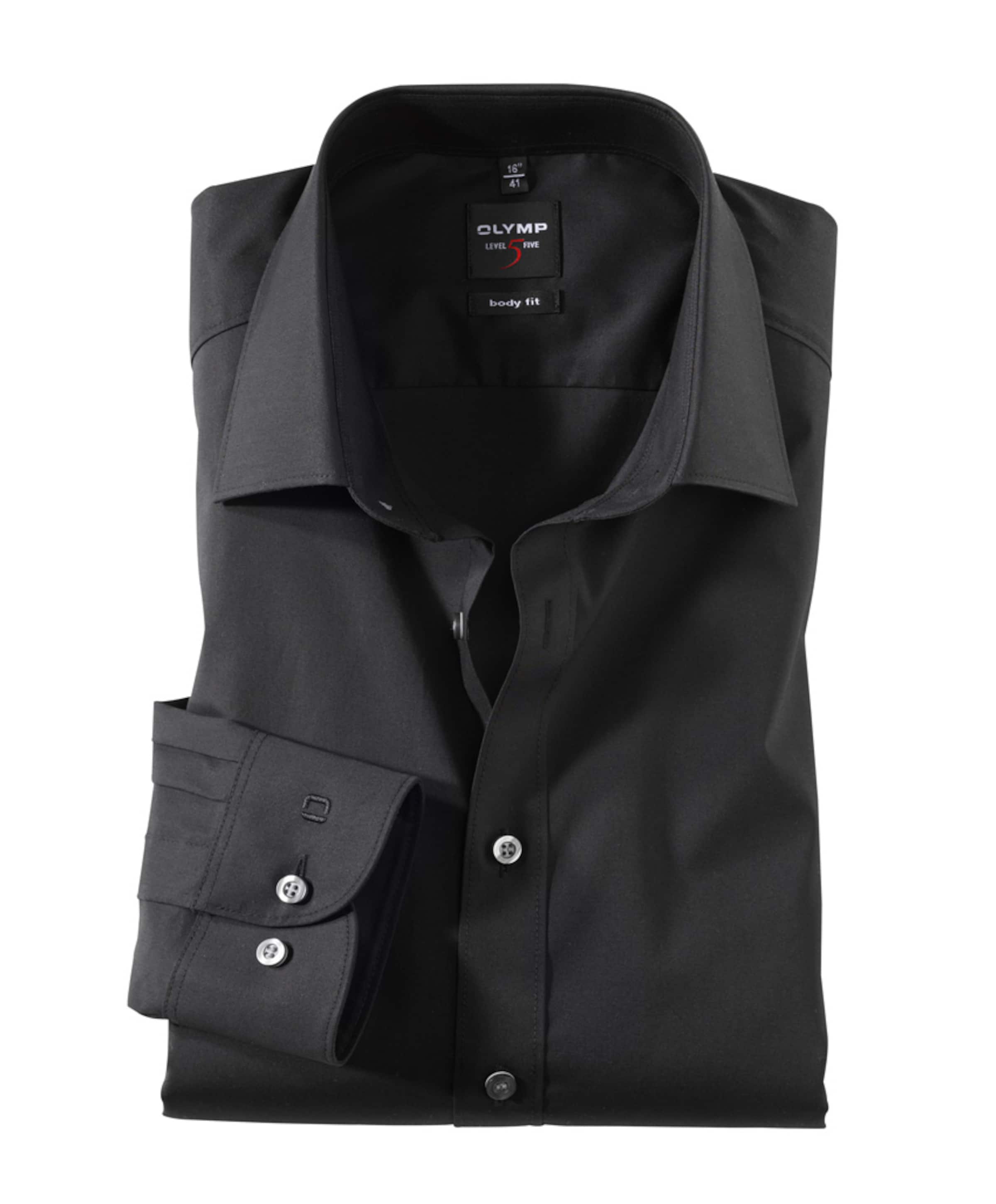 Heren overhemd lange mouw zwart