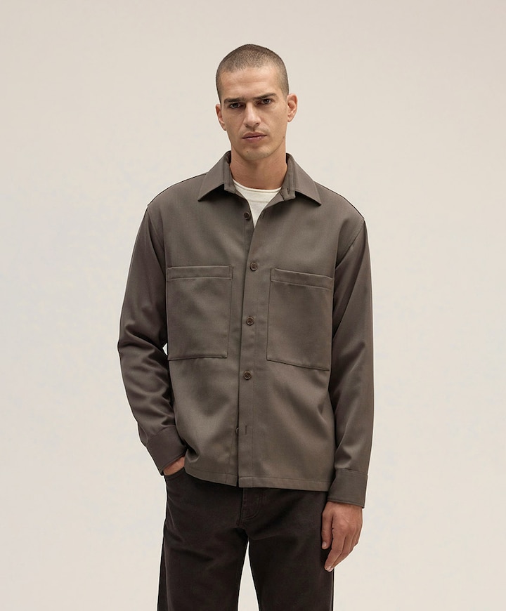 Heren overshirt bruin