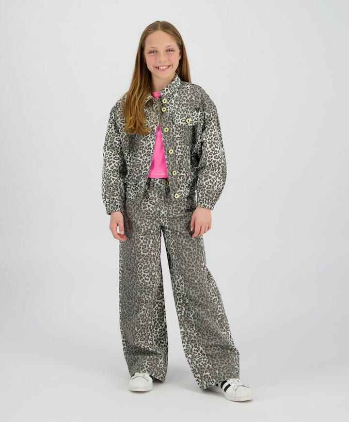 Meisjes spijkerjas grijs