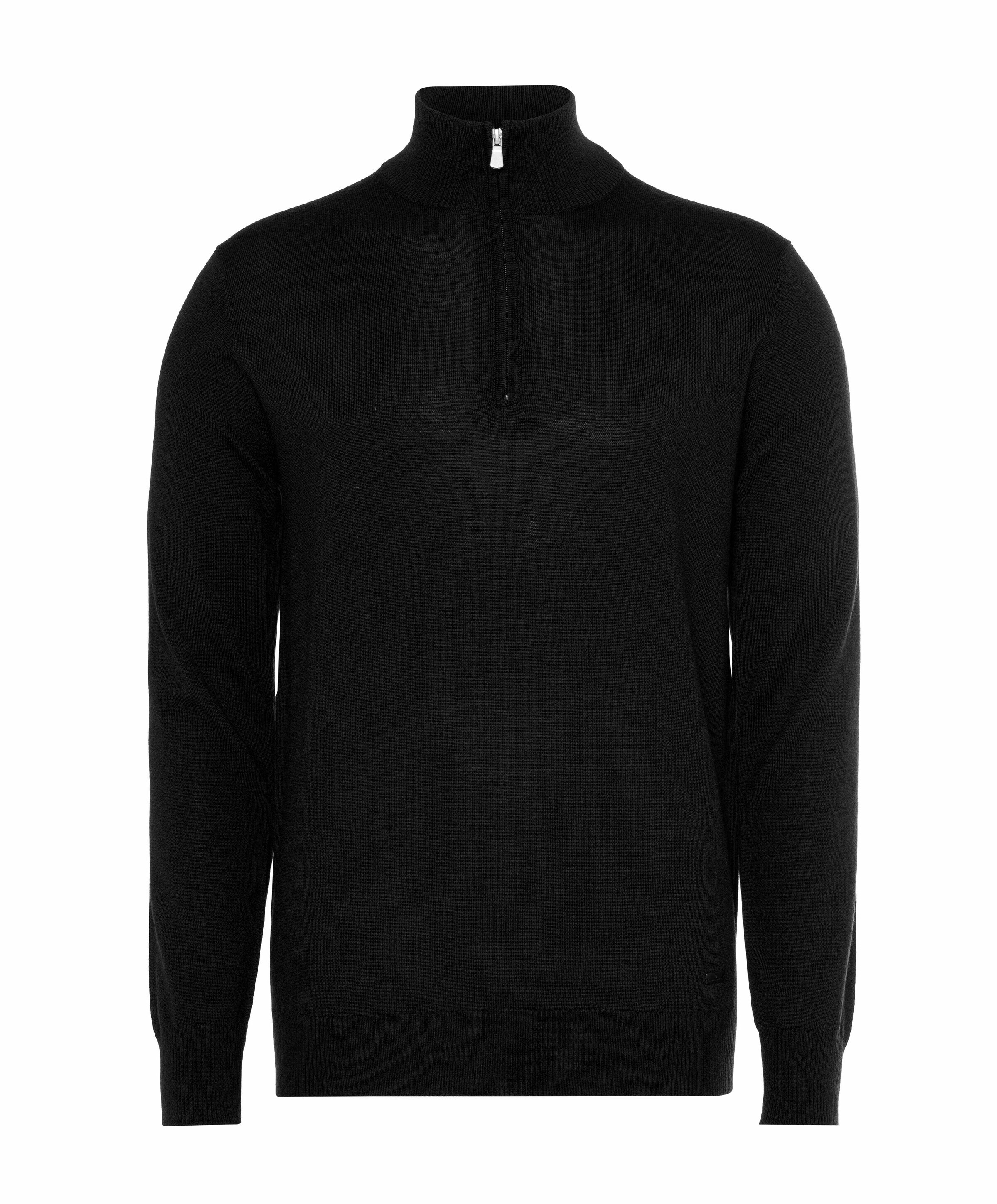 Heren trui met rits zwart