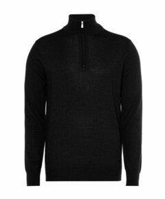 Heren trui met rits zwart