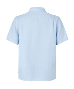 Heren overhemd korte mouw blauw