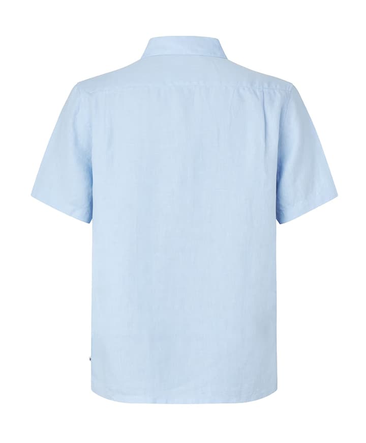 Heren overhemd korte mouw blauw