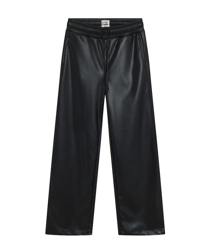 Vegan Leather jongens broek zwart