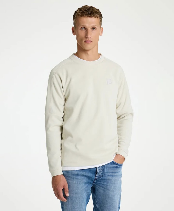 Heren longsleeve ecru