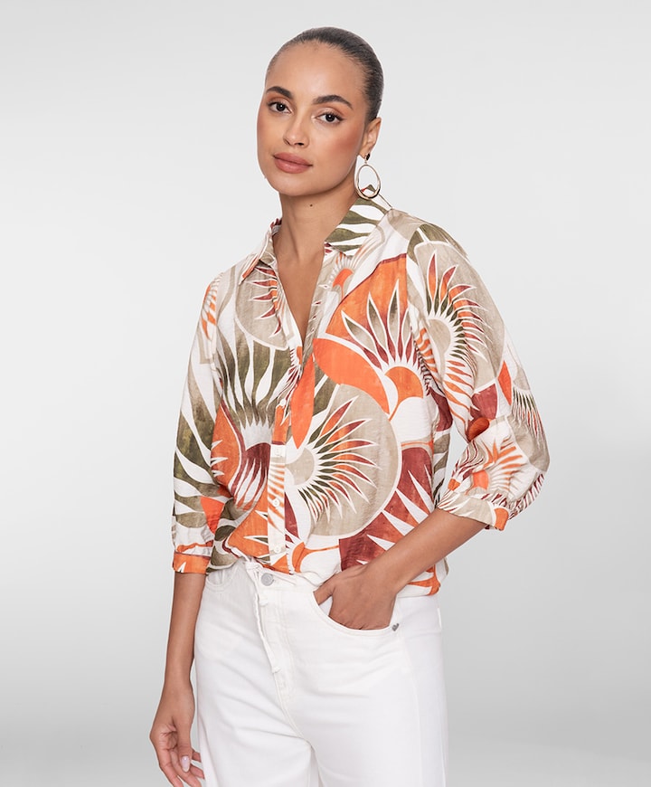 Dames blouse oranje