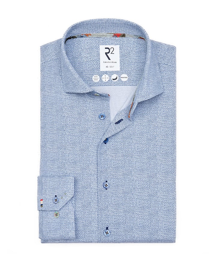 Overhemd extra lange mouw blauw