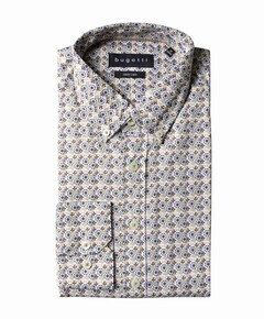 Heren overhemd lange mouw beige