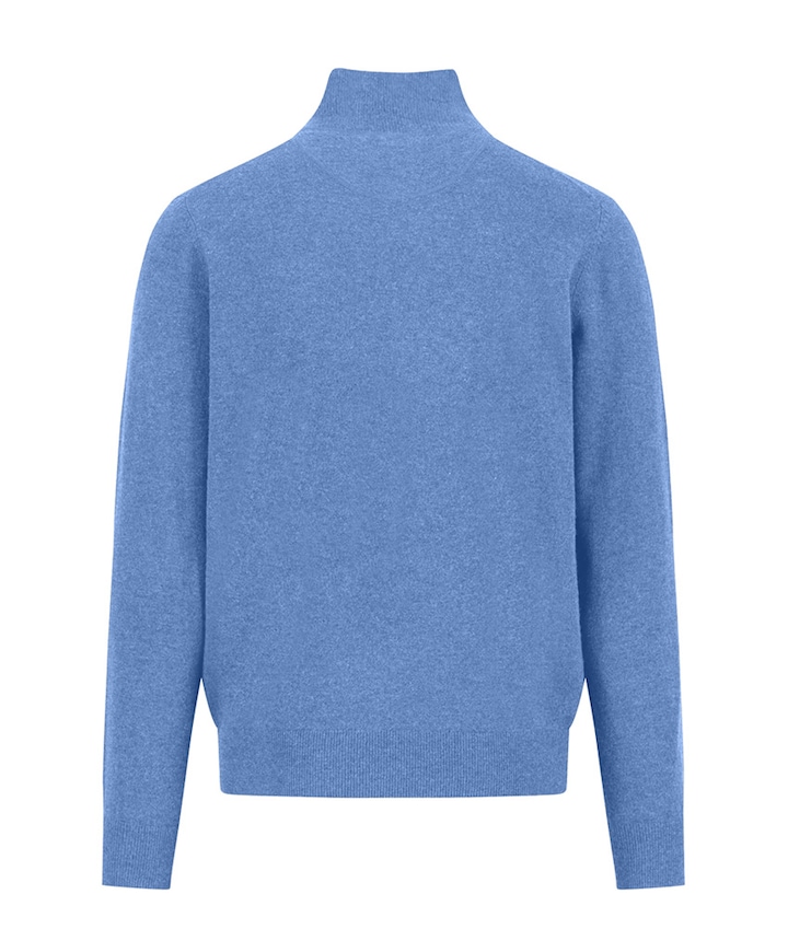 Heren trui met rits blauw