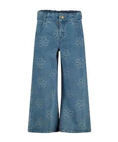 Jeans wide leg AOP meisjes jeans blauw