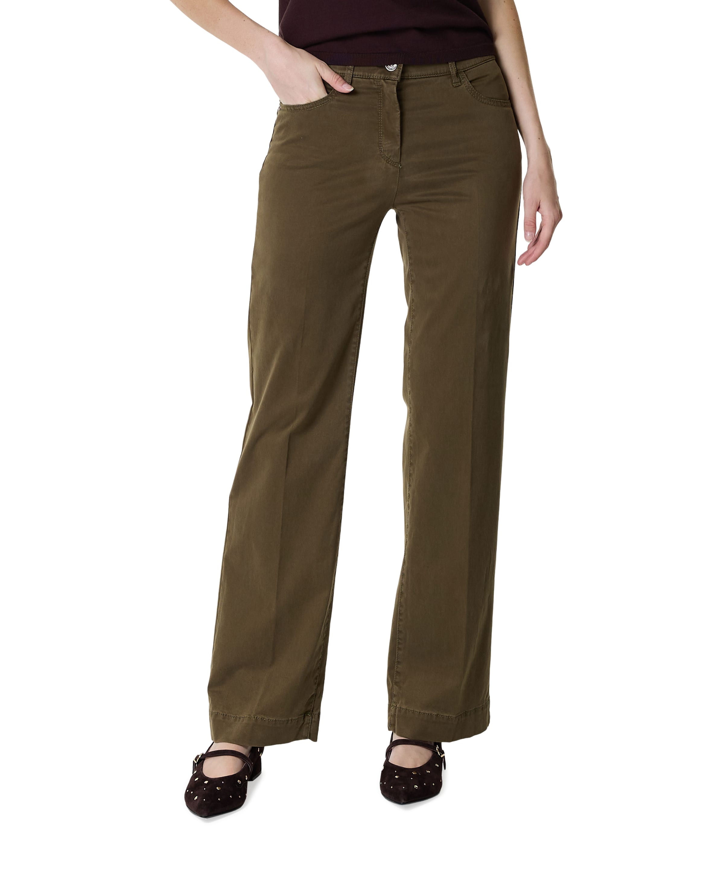 Jenny Wide dames broek groen