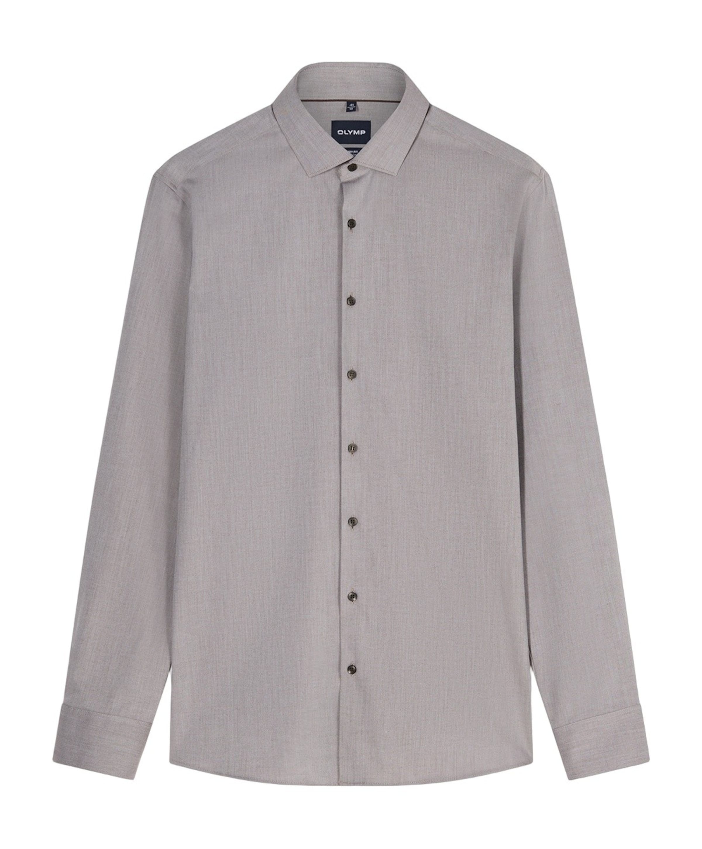 Heren overhemd lange mouw beige