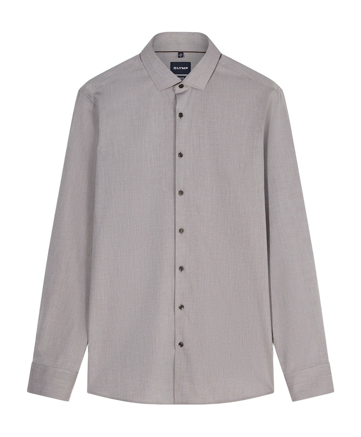 Heren overhemd lange mouw beige