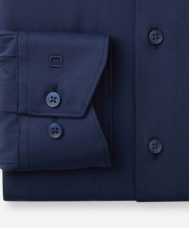 Heren overhemd lange mouw blauw