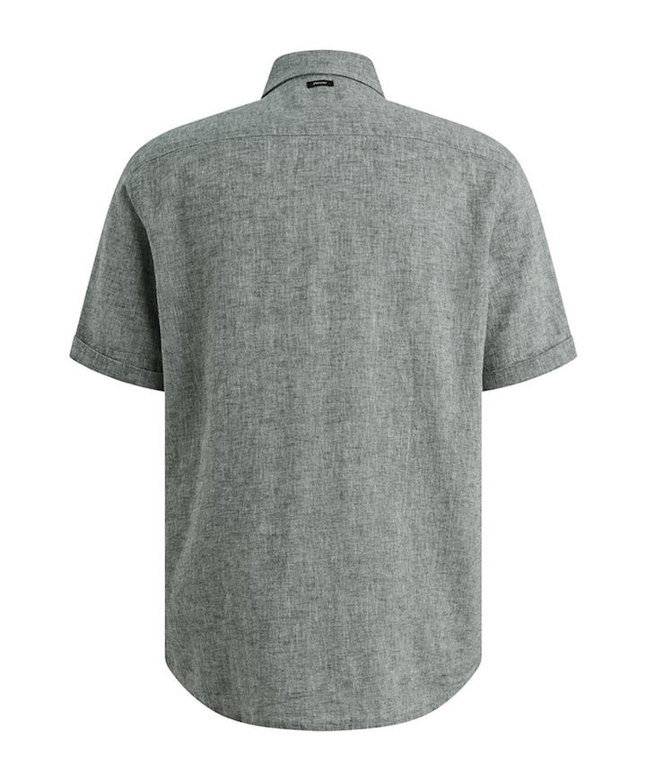 Heren overhemd korte mouw blauw