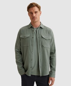 Heren overhemd lange mouw groen