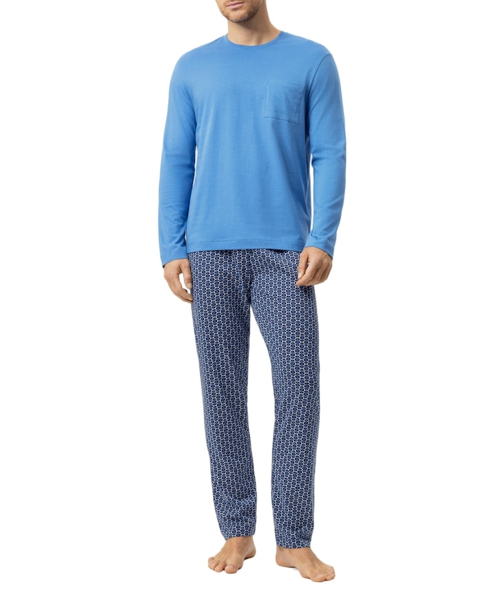 Heren pyjamaset blauw