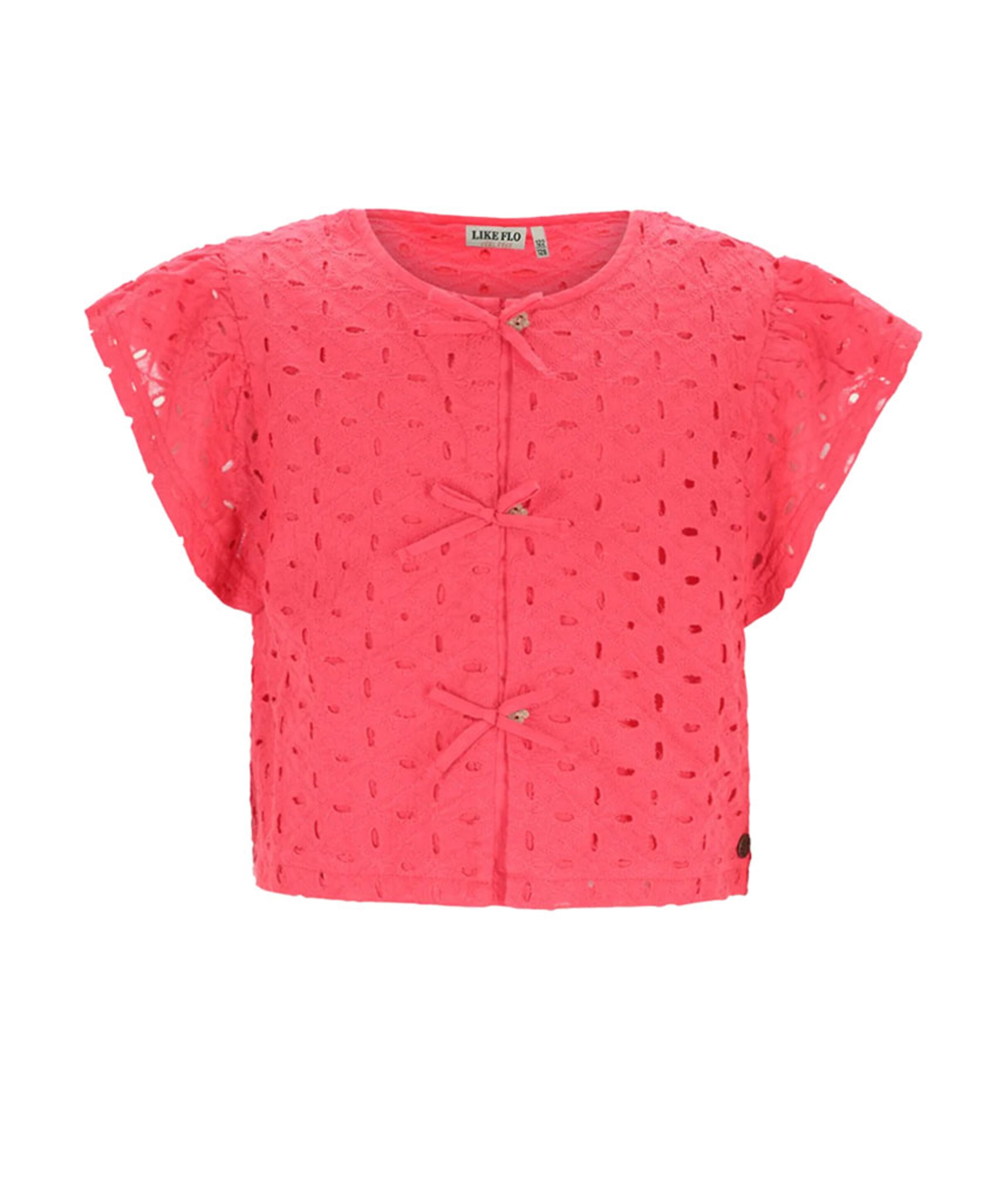 Meisjes blouse korte mouw rood