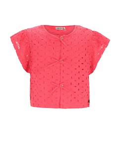 Meisjes blouse korte mouw rood