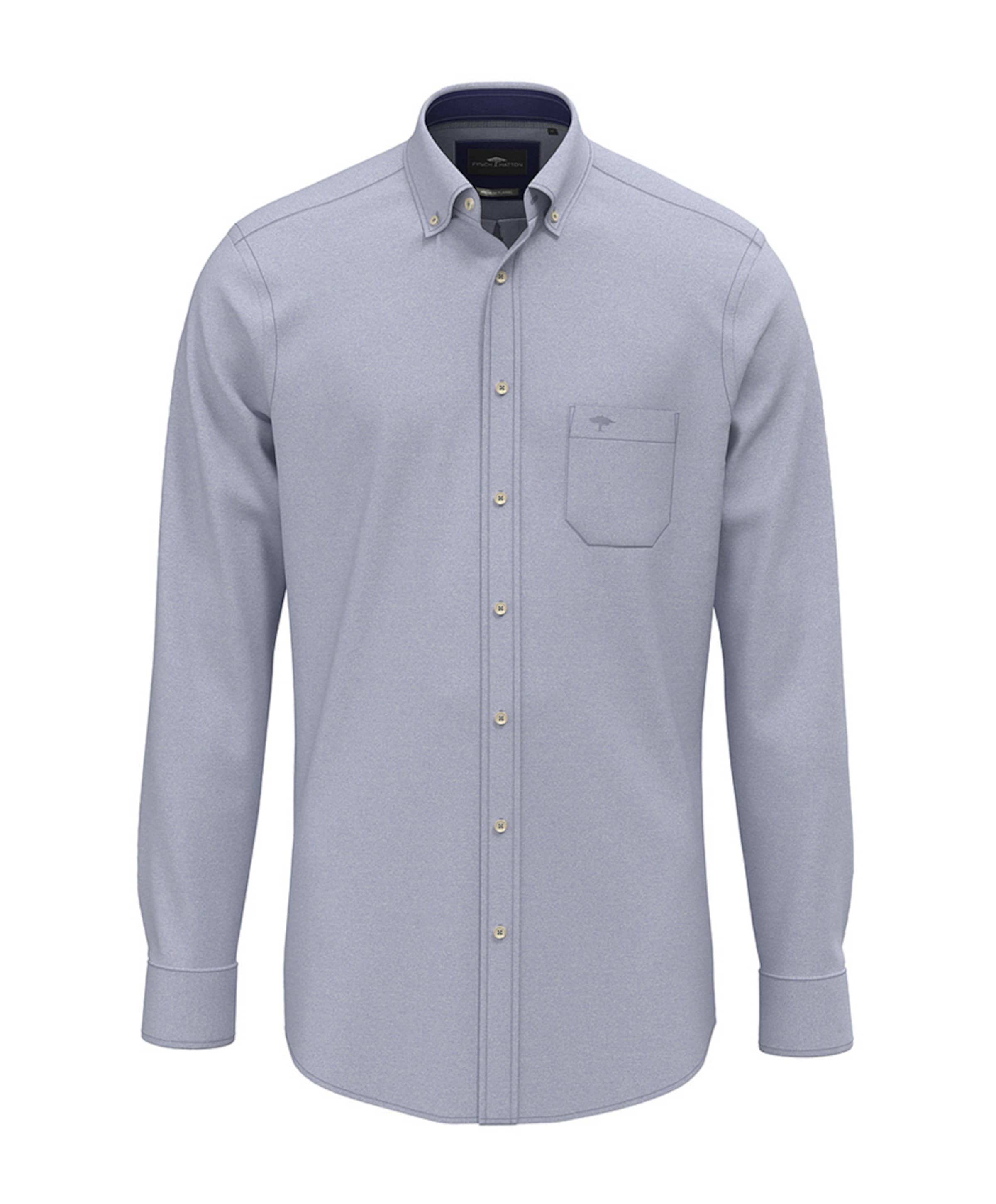 Heren overhemd lange mouw blauw