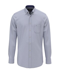 Heren overhemd lange mouw blauw