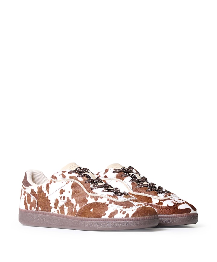 PARK PRINT dames sneakers bruin