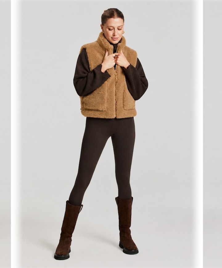 Dames bodywarmer beige